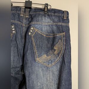 Avirex Men's jeans Vintage straight leg embellished pockets dark blue denim 40